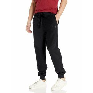 True Religion Men's Tonal Panel Jogger Sweatpants in Black